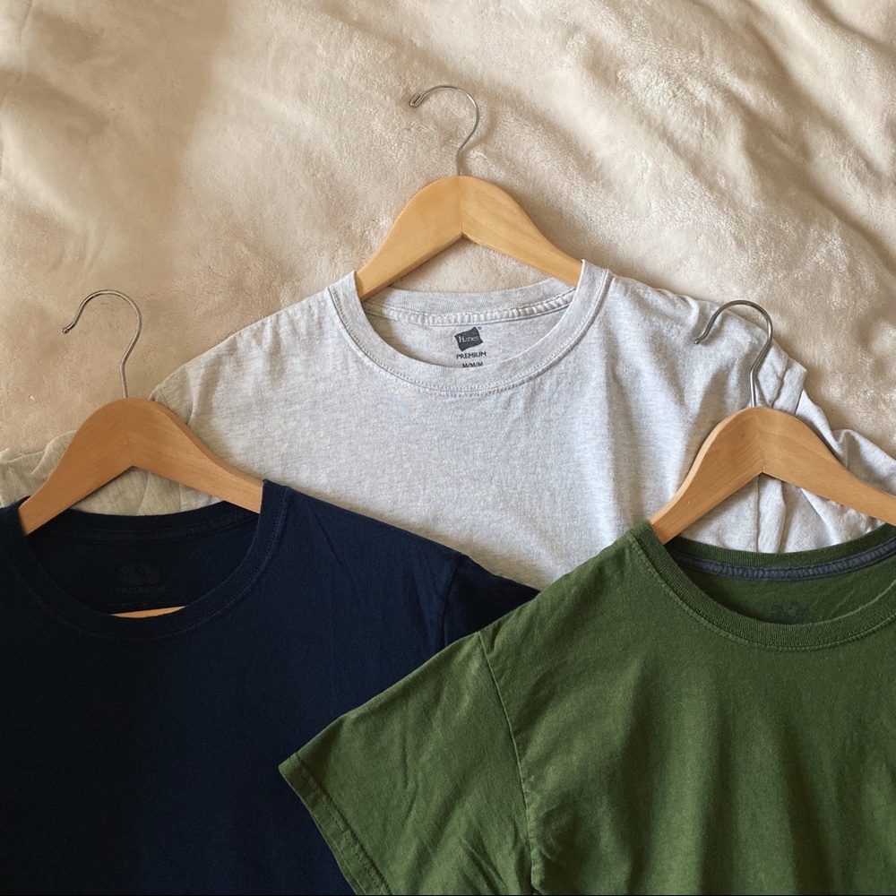 Solid colored cotton t shirt bundle